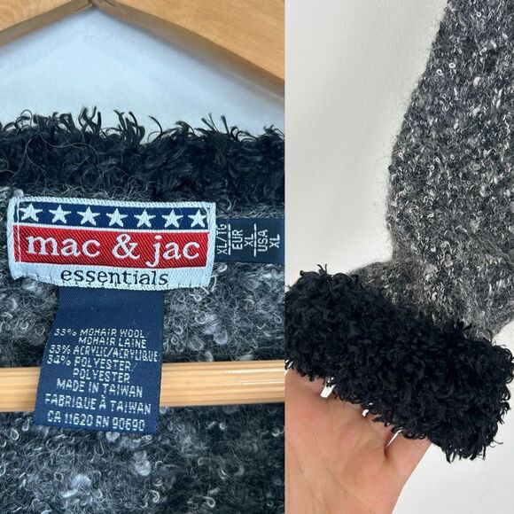 Vintage Mac & Jac Grey and Black Tweed Mohair Cardigan - Picture 8 of 8